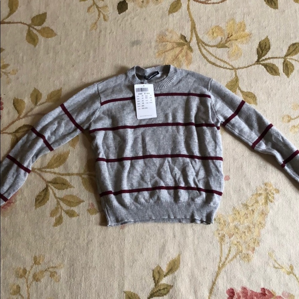 Gray and Maroon Brandy Melville Sweater